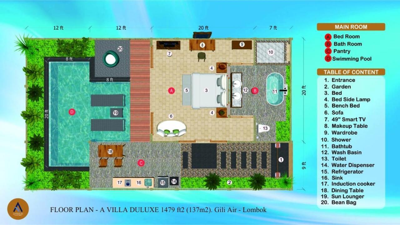A Villa Gili Air Exterior foto